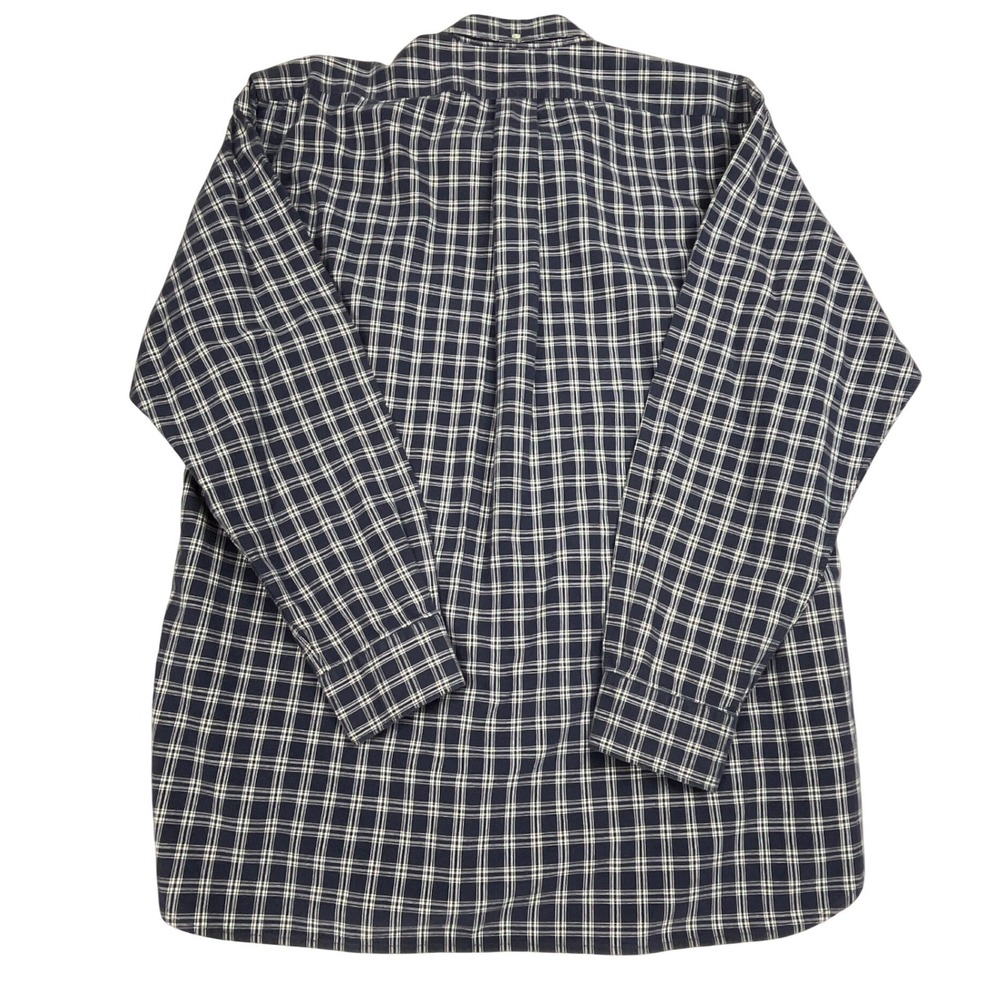 Ralph Lauren EUC Button Down Men's L Navy Plaid McNeel Cotton Long Sleeve - Picture 3 of 11